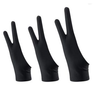 Engångshandskar Black Two-Finger Glove Professional Artist Ritning 3 storlekar för konstnärlig design Grafisk tablett Hem Höger vänster hand