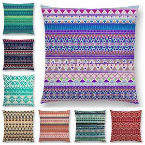 Pillow Hippie Boho Acqua Aiyana Decorative Pattern Ethnic Tribal Prints Tipi Geometric Stripe Cover Case