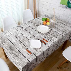 Table Cloth Retro Simulation Wood Grain Tablecloth Bark Grain Coffee Table Cloth Cover Cloth Photography Decorative Background Cloth R230726