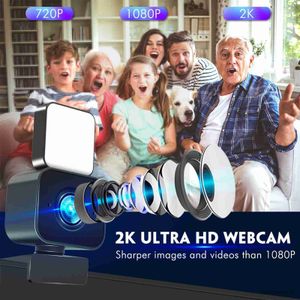 Webcams 1080p 2k FullHD Webcam Camera Web Camera ajustável foco automático Auto Microfone Câmera de câmera para vídeo R230728