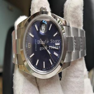 41mm blaue Uhren Herren BP Factory mechanische Asien 2813 Uhr Männer Business Datum Saphirglas 126300 automatische BPF glatte Flöte Be239U