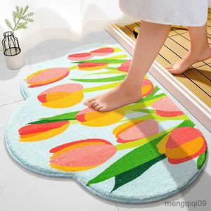 Mattor Anti Slip Mat för badrum Supergolvmatta Snabbvattentät badkatt Katt matta Doo Badrum Dörr Non-Slip Foot Pad R230728