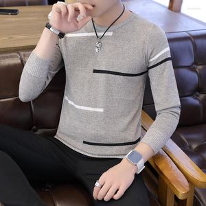 Men's Sweaters Brand Spring Knitted Casual Men Sweater O-Neck Top Blouse Stripe Pullovers Slim Fit Pullover Clothing C269