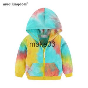 Jacken Mudkingdom Junge Mädchen Hoodies Camouflage Zip Up Regenbogen Streifen Tiedyed Kapuzen Sweatshirt Oberbekleidung für Kinder Herbst Frühling Kleidung J230728