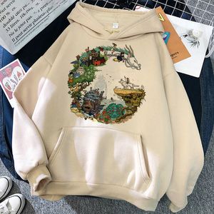 Herren Hoodies Sweatshirts Studio Ghibli Totoro Hoody Japanischer Anime Cosplay Hoodie 90er Jahre Manga Spirited Away Miyazaki Hayao Grafik Kawaii Sweatshirt 230728