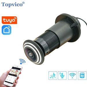 Doorbells Topvico Tuya Video Peephole Wifi Camera Motion Detection Door Viewer Videoeye Wireless Intercom Home Security Auto Record 230727