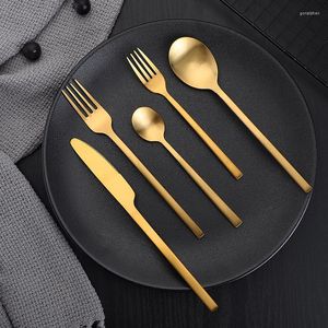 Zestawy naczyń obiadowych 16/20pcs Matte Setlery 304 STATLIM STELLICE Nóż Widelec Spoon Kitchen Dinner Silverware Drop