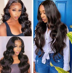 Body Wave Human Hair Wigs Brazilian Remy with Baby Hair 13x4 Hd Lace Frontal Wig