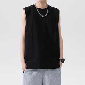 Herrvästar läsbara 2023 Summer modetank tops bomull ärmlös skjorta man lös casual topp män 230727