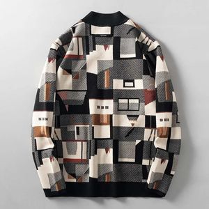 Herrjackor nischdesign Senior känsla av oregelbunden geometri oljemålning kamouflage hoodie kappa manlig höst utanför slitage cardigan jacka