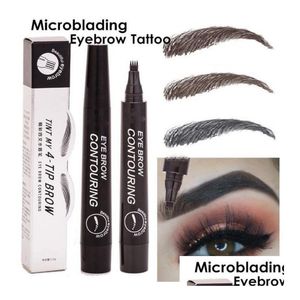 Other Health Beauty Items Suake Eyebrow Pencil Waterproof Fork Tip Tattoo Pen 4 Head Fine Sketch Liquid Eyebrows Enhancer Dye Tint Dhjym