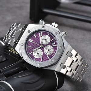 5A Wristwatches for Men 2023 New Mens Watches Six Needles All Dial Work Watch High Quality Top Brand Chronograph Clock Steel Belt Fashion Aude Montre De One