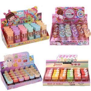 Губная помада 24/36pcs Clear Gloss Kawaii Увлажняющий пухлый глянцевый масло губ длительного макияжа