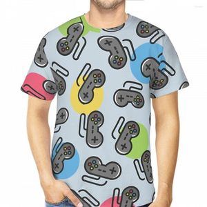 Camisetas masculinas com controlador de jogo camisetas com padrão de console de jogos impresso em 3D grande manga curta poliéster retrô