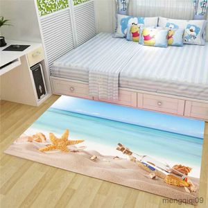 Carpets Holiday Beach Living Room Area Rug Boys Kids Bedroom Carpets Beach Shell Play Mat Kitchen Corridor Hallway Rug Bathroom Mat R230728