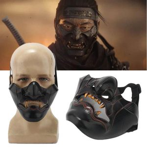 Outros suprimentos para festas de eventos Jogo Ghost Of Tsushima Jin Mask Cosplay Resin Masks Props Halloween Japanese Katana Ninja Anime Access233s