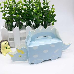 Голубо -розовый зеленый взломщик Dinosaur Box Trate Kids Birthday Boxes Kids Gift Box для упаковки Jungle Party Suppors Y0712241W