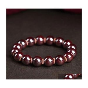 Other Fashion Accessories Little Leaf Red Sandalwood Hand Chain Fl Of Gold Star High Oil Density Old Material Buddha Beads Wen Playi Otbws