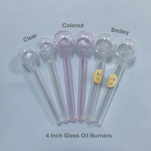 Quartzpro 4インチ厚のPyrex Glass Oil Burner Hand Smoking Pipe