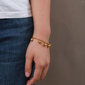 Strang Edelstahl PVD 18K vergoldet, anlaufgeschützt, wasserfest, Perlenarmband für Damen, Schmuck, Großhandel, trendig