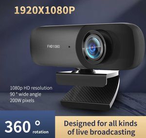 Webbkameror 1080p Webcam Full Camera PC Web Camera med Microphone Web Network Camera för Webcast/Online