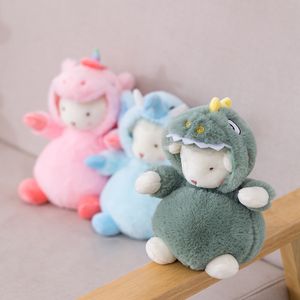 Cute online celebrity with the same shape changing lamb pendant for children cute animal doll cross dressing dinosaur Stuffed toy