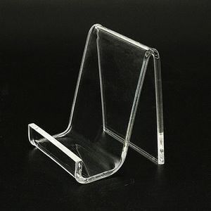 Advertising Display Acrylic Show Holder Stands Rack for Purse Bag Wallet Phone Book T3mm L5cm Retail Store Exhibiting 50pcs252H