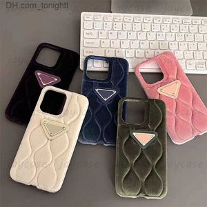 Cell Phone Cases Mobile Phone Case Luxury Pink Wavy Pattern Designer Brand Fashion Furry Wool Cases For Iphone 14 Pro Max Plus 13 12 11 Shockproof Cover 2023 Z230728