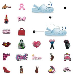 Shoe Parts Accessories Pattern Charm For Clog Jibbitz Bubble Slides Sandals Pvc Decorations Christmas Birthday Gift Party Favors Pink Ot57R