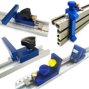 Professionellt handverktyg sätter träbearbetning Aluminium Flip Stop Miter Track T Slot Gauge Staket Kontakt Sågbordsskjutfästen Chu335Q