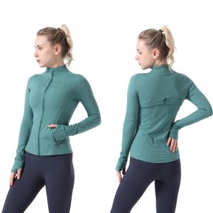 Jackets girl Yoga practice clothing Outerwear Fitness Sports Zipper Long Sleeve Thumb Pocket Casual Running Tight stand collar Jackets 2XL Multiple color options