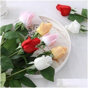 Dekoracyjne kwiaty wieńce sztuczne fałszywe róże róże dekoracje domowe na walentynki day day prezent kwiat kropla dostawa ga otnb5