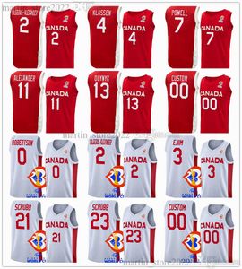 2023 Fiba Canada World Cup Basketball Jerseys Shai 2 Gilgeous-Alexander Jamal 27 Murray RJ 9 Barrett 11 Kyle Nickeil 4 Alexander-Walker Kelly 13 Olynyk Dwight 7 Powell