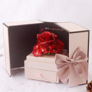 Present Wrap Double Door Soap Flower Box Jewelry Lipstick Creative Valentine's Day Christmas