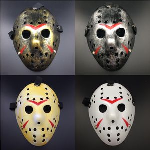 Maskeradmasker Jason Voorhees mask fredag ​​den 13: e skräckfilm Hockey Mask Scary Halloween Costume Cosplay Plastic Party Masks