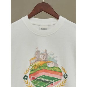 Herren-Designer-T-Shirt ERALDO PARIS NOVEL CASABLANCA Tennis Ink Print Contour Kurzarm-T-Shirt mit Rundhalsausschnitt für Herren Sommer