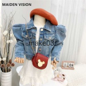 Jackets Girl Outfit Autumn Kids Denim Jacke für Mädchen Jeans Baby Mantel Kinder Kleidung Winter Mode Kurzbaby Denim Jacken 18 Jahre J230728