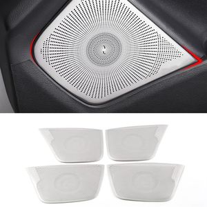 For Mercedes-Benz CLA C117 2016-2018 Car Door Loudspeaker Sound Chrome Pad Speaker Cover Trim Frame Sticker Interior Accessories324l