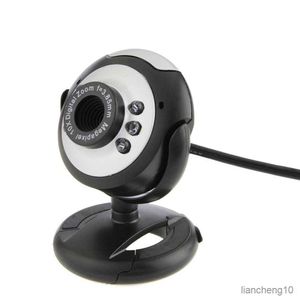 Kamery internetowe Wysoka jakość LED Light Buit-In MicroP-in Webcam Portable Ratatable Web do komputera laptopa komputerowego PC R230728