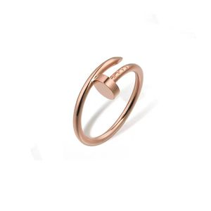 Anel de designer de unhas para mulheres/homens anéis de ouro aliança de casamento titânio banhado a ouro nunca desbota, não é alérgico
