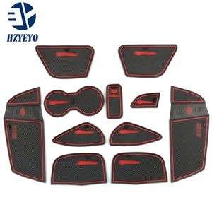 11 pçs de borracha azul vermelho antiderrapante porta interior do carro almofada copo esteira tanque almofada acessórios para carro para ford for focus 2012 d9009289y