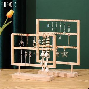 Jewelry Stand Simple Retro Earrings and Earrings Storage Display Rack Detachable Solid Wood Small Ornaments Display Way To Store Props Rack 230728