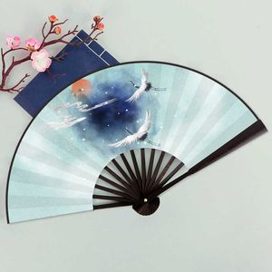 Çince tarzı ürünler Çin retro stilin katlanır fan kumaş bambu açık portatif el fan dansı sahne ev dekorasyon süsleri