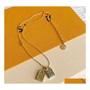 Pendanthalsband Stämpel Luxury Fashion Choker Halsband Designer Guldpläterad rostfritt stål Brev för kvinnor Bröllop smycken Drop de Ottzu