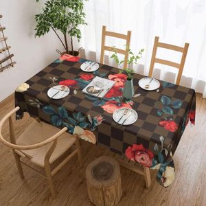 Toalha de mesa retangular à prova d'água de alta moda com design floral capa rosas toalha de mesa para jantar