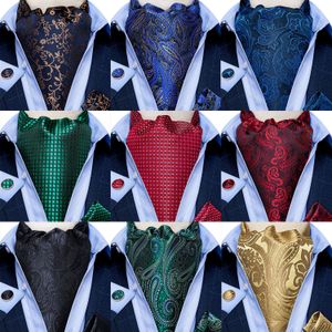 Gravatas de Pescoço Homens Vintage Azul Vermelho Verde Paisley Xadrez Casamento Formal Cravat Ascot Scrunch Estilo Britânico Cavalheiro Seda Gravata DiBanGu 230728