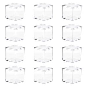Gift Wrap 12Pcs Transparent Acrylic Box Square Storage Container For Room Organization241J