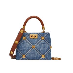 Novo designer de produto bolsa de luxo bolsa balde losango bolsa xadrez oversized rebite acolchoado bolsa jeans bolsa de ombro bolsa de corrente bolsa mensageiro alça de ombro destacável