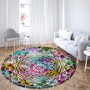 Dywany osobowość unikalna drukowana dywan okrągły kanapa dywanowa dywan salon sypialnia retro dekoracje do domu maty podłogowe R230728