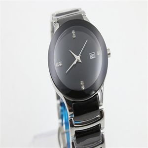Relógio feminino limitado de alta qualidade em cerâmica preta redonda TICHY relógios femininos de data em cerâmica de alta qualidade rd1301O